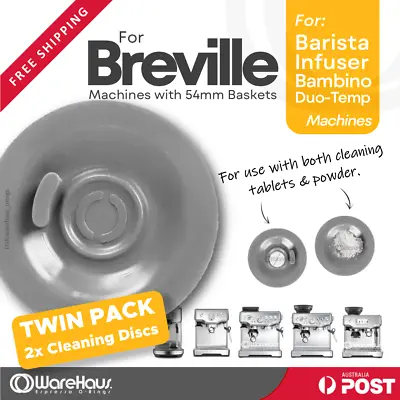 2x Coffee Cleaning Discs For All 54mm Breville Machines Barista Express Bambino • $9
