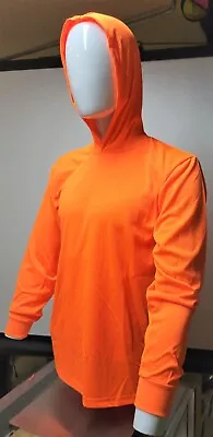 Hi Visibility Long Sleeve Safety Hoodie Shirt  Quick Dry Polyester Birdeye Mesh • $10.99