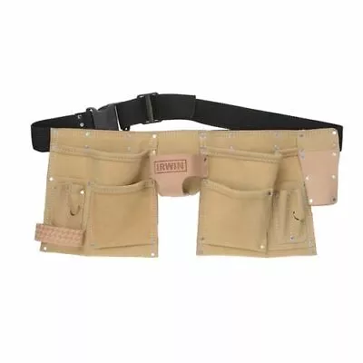 IRWIN 10 Pocket Split Leather Construction Tool Belt - USA Brand • $99.95