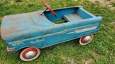 Murray PEDAL CAR Classic Tee Bird Blue Teal Metal Original 1960's Riding Toy • $498.25