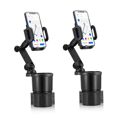 2 X Car Phone Cup Holder Stand Cradle 360° Adjustable Cell Phone Mount Black • $31.99