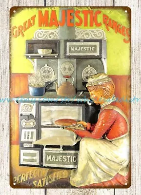 Great Majestic Ranges Kitchen Stove Metal Tin Sign  Construction Signs • $18.96