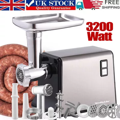 3200W Stainless Steel Electric Meat Grinder Mincer Sausage Maker Mincing Machine • £65.99