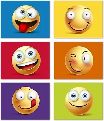 Emoji Smiley Face Cards-Blank Inside With Envelopes-5.5 X4.25 -12 Or 24 Packs • $13.45