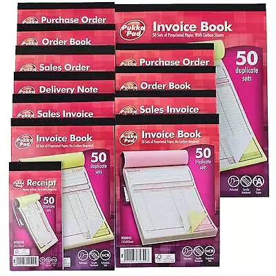 Duplicate Triplicate Invoice Purchase Sales Order Delivery Note Receipt Book Pad • £125.99