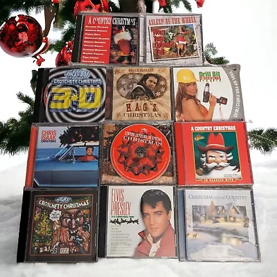 Lot Of 9 Country Christmas CDs & Radio Xmas Albums Elvis Haggard Skynard  • $20.99