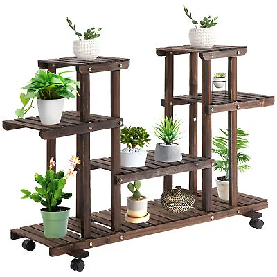 Outsunny Movable 4-Tier Garden Holder Display Shelf Outdoor Flower Display Stand • £44.99