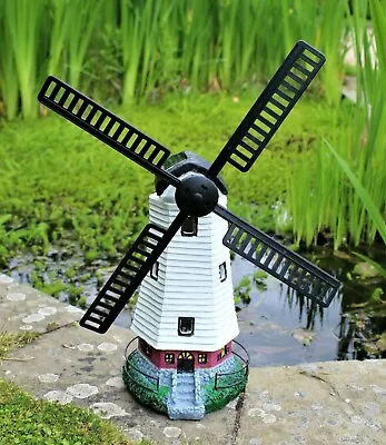 Solar Power Windmill Led Garden Light House Decoration Ornament • £15.95