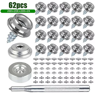 62 X Stainless Steel Fastener Snap Press Stud Cap Button Marine Boat Canvas Set • $8.48