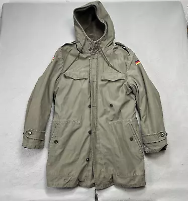 Vintage 1989 Jeans Express German Military Parka Heavy Canvas Fleece Lined READ • $67.44