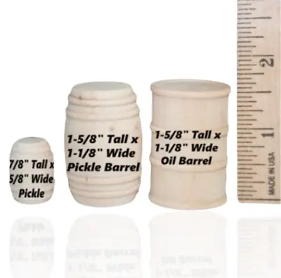 10- Miniature Wood Barrel Toy Wood Barrel Wine Barrel Beer Barrel Pickle Barrel • $8.99