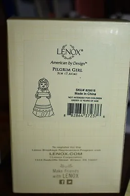 Lenox -Thanksgiving Pilgrim Girl Figurine -RARE-New In Box • $40