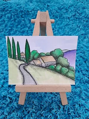 ACEO Handmade Mixed Media On Paper Views Of Tuscany 8 - Charity RSPCA  • £3
