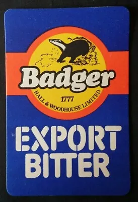 Badger Export Bitter Ale Hall & Woodhouse Ltd 1777 Original C1970s Beermat New • £4.95