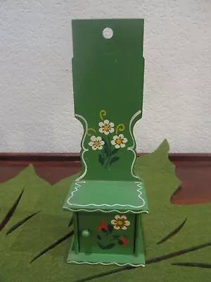 West Germany Matchbook Holder Green Floral Wood Rustic Farmhouse Fireplace Stove • $9