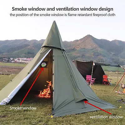 Outdoor Camping Tent Teepee Tent 4 Season 2 Doors Hike Waterproof Tent Reathable • $95.95