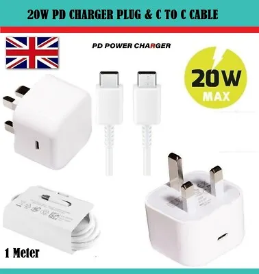 20W Super Fast Charger Plug & 1M USB Cable For Apple IPad Pro 11  12.9  2021 Lot • £2.99