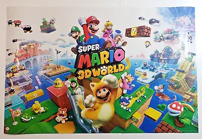 2013 Original Super Mario 3D World Promo Poster 34x22.5 Inches Nice Cond • $16.71