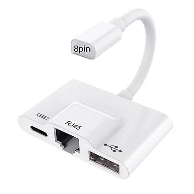 RJ45 Internet Adapter Wide Compatible Transfer Photo 3 In 1 USB Lightning-to • $38.50