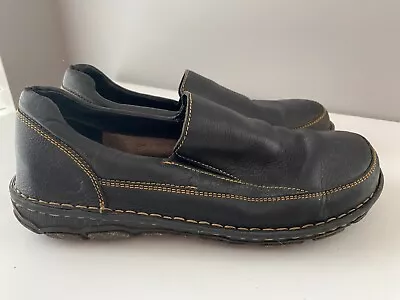 Men's 13 Medium Born Black Leather Slip-On Shoe M3508 Loafer  - Classic Comfort • $30.10