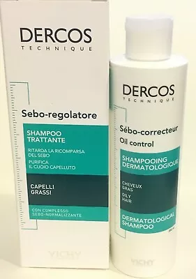 Vichy Dercos Oil Control Corrector Shampoo 200ml For Oily Hair New Packaging • $23.75