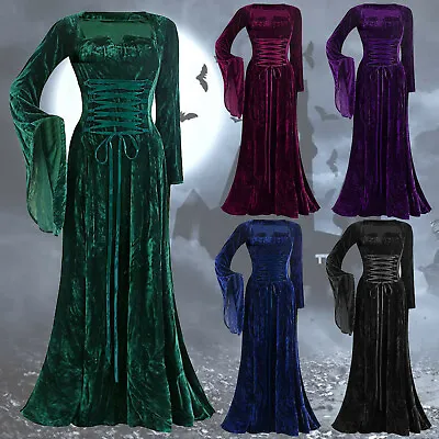 $28.99 • Buy Women Medieval Gothic Retro Dress Victorian Cosplay Steampunk Ball Gown Dresses