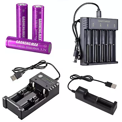 3.7v Lithium Cell Battery 3000mAh And Battery Charger Flat Top Battery • £6.99