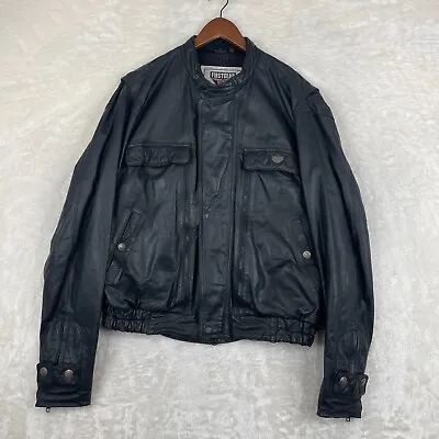 First Gear Hein Gericke Biker Cafe Racer Motorcycle Riding Leather Jacket Men 48 • $180