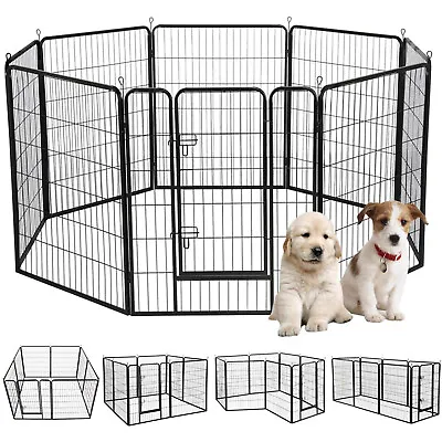 £85.59 • Buy 8 Panel Dog Puppy Playpen Foldable Enclosure Metal Pet Rabbit Run Fence Black