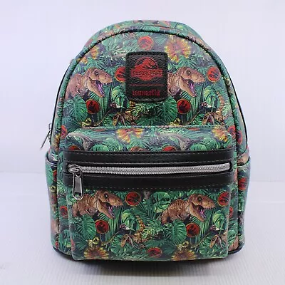 A3 Loungefly JURASSIC PARK T Rex Raptor EE Exclusive Dino Raptor Mini Backpack • $69.95