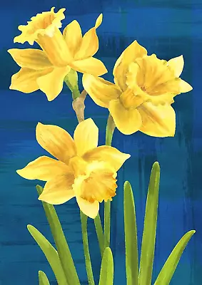 1012545 Daffodils On Blue Spring Flag 28X40 Inch Double Sided Spring Garden Flag • $21.81