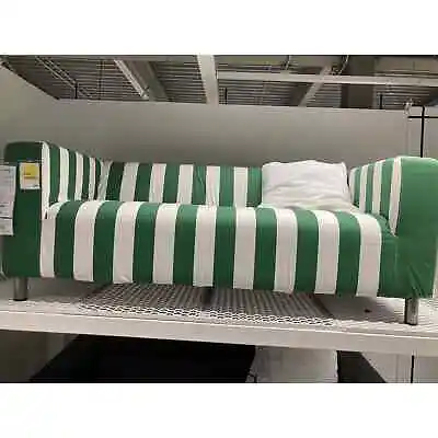 Ikea KLIPPAN Loveseat Sofa COVER ONLY Radbyn Green White 304.601.75 • £96.41