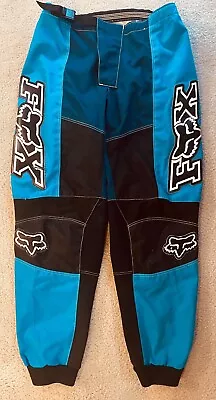 Vintage Fox Racing Men's 180 Motorcycle Pants Logo Blue Size 34 USA • $23.50