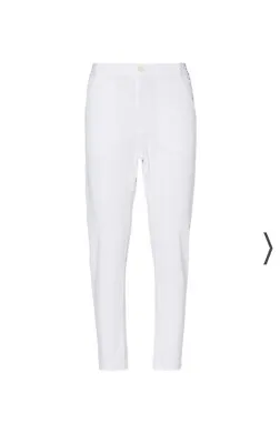 $80 • Buy Scanlan Theodore Size 10 White Low Rise Pocket Trouser Pants Stretch Cotton