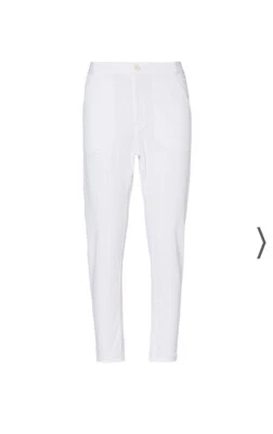 $80 • Buy Scanlan Theodore Size 10 White Low Rise Pocket Trouser Pants Stretch Cotton