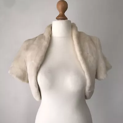 Coast Bolero Cream Faux Fur Cover-up Lined Size S/M • £24.99