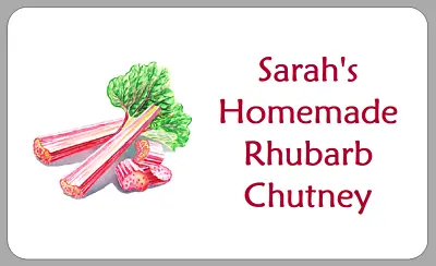 Homemade Rhubarb Chutney Jar Stickers Personalised Relish Pot Labels • £2.70