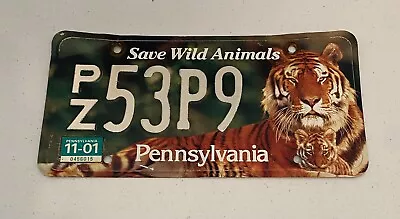 PENNSYLVANIA  Authentic License Plate#PZ53P9 SAVE WILD ANIMALS  Philadelphia Zoo • $35