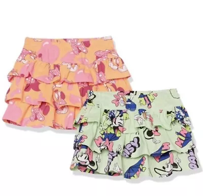 Disney Minnie Mouse Ruffle Scooter Skirts 2 Pack Size Kids M  • £9.73