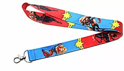 Captain Marvel Superhero ID Holder Lanyard Keychain • $6.99