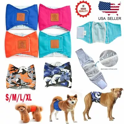 Male Dog Belly Band Wrap Diaper Underwear Panties Reuse Washable Potty Train Pet • $6.50