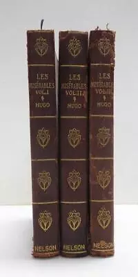 Les Misérables In Three Leather Volumes Victor Hugo Early 1900 Nelson And Sons • $39.99