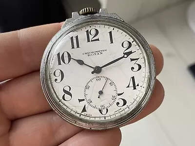 Vintage Pocket Watch Rotax Chronometer Mechanical Swiss Made • $34.99