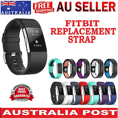 Fitbit Charge 2 Silicone Replacement Strap Sports Band Bracelet Wristband AUS • $8.49