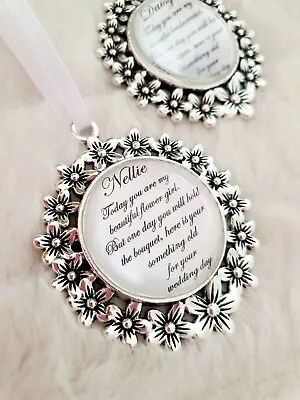 BRIDAL BOUQUET CHARM PERSONLISED WEDDING Gift Flower Girl Bridesmaid Maid • £4.49