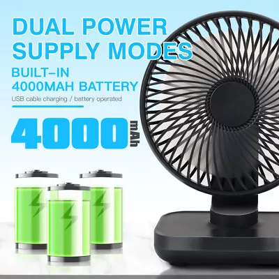 Portable Mini Usb Rechargeable Desk Fan Quiet Cooler Small Table Cooling 4 Speed • $20.99