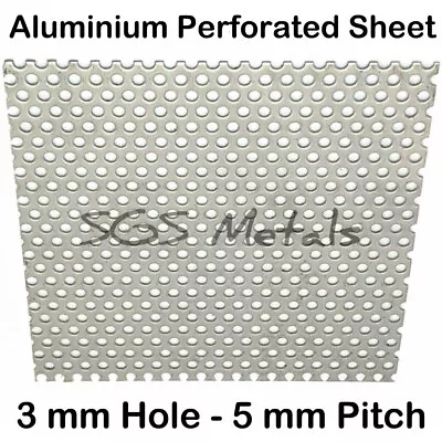 £13.80 • Buy PERFORATED ALUMINIUM SHEET 3 Mm Hole 8 Larger Sizes Precision Guillotine Cut