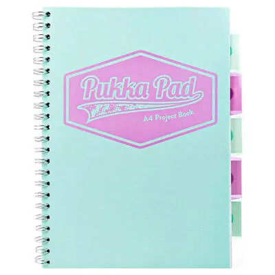 Pukka Pad Pastel Teal A4 Wirebound Project Book Ruled 80gsm (8630-PST) • £5.99
