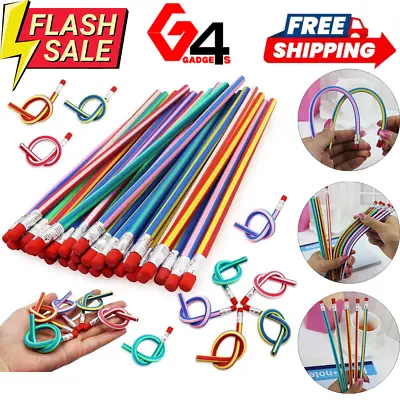 Soft Flexible Bendy Pencils 30pcs Magic Bend Kids Children School Fun Equipment • £5.99