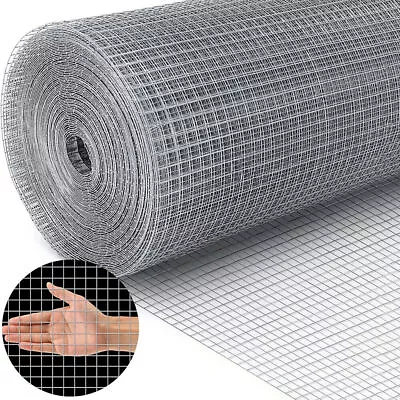 8M Welded Wire Mesh Galvanised Fence Aviary Rabbit Hutch Chicken Coop Fencing UK • £18.99